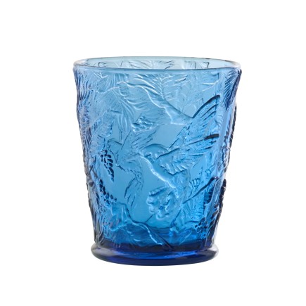 Verre à eau en verre bleu 8.7x8.7x10.3 cm