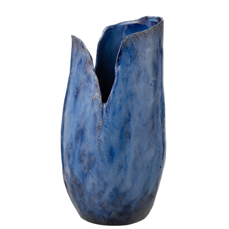 Vaso in ceramica blu 24x24x46 cm Vaso in ceramica blu 24x24x46 cm