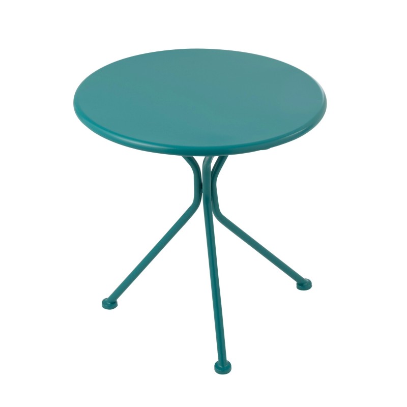 Mesa de jardim tripé em metal azul 45x45x50 cm