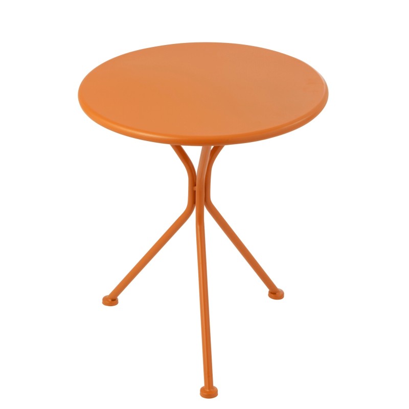 Mesa de jardín trípode de metal naranja 45 x 45 x 50 cm Mesa de jardín trípode de metal naranja 45 x 45 x 50 cm