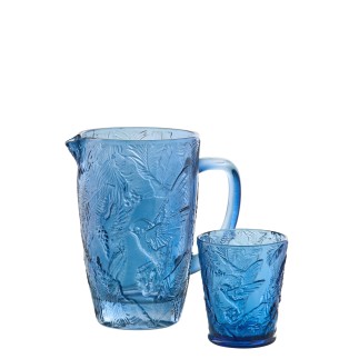 Carafe à eau en verre bleu 19x12.5x19.5 cm