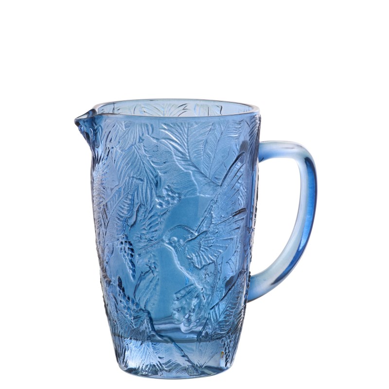 Carafe à eau en verre bleu 19x12.5x19.5 cm Carafe à eau en verre bleu 19x12.5x19.5 cm