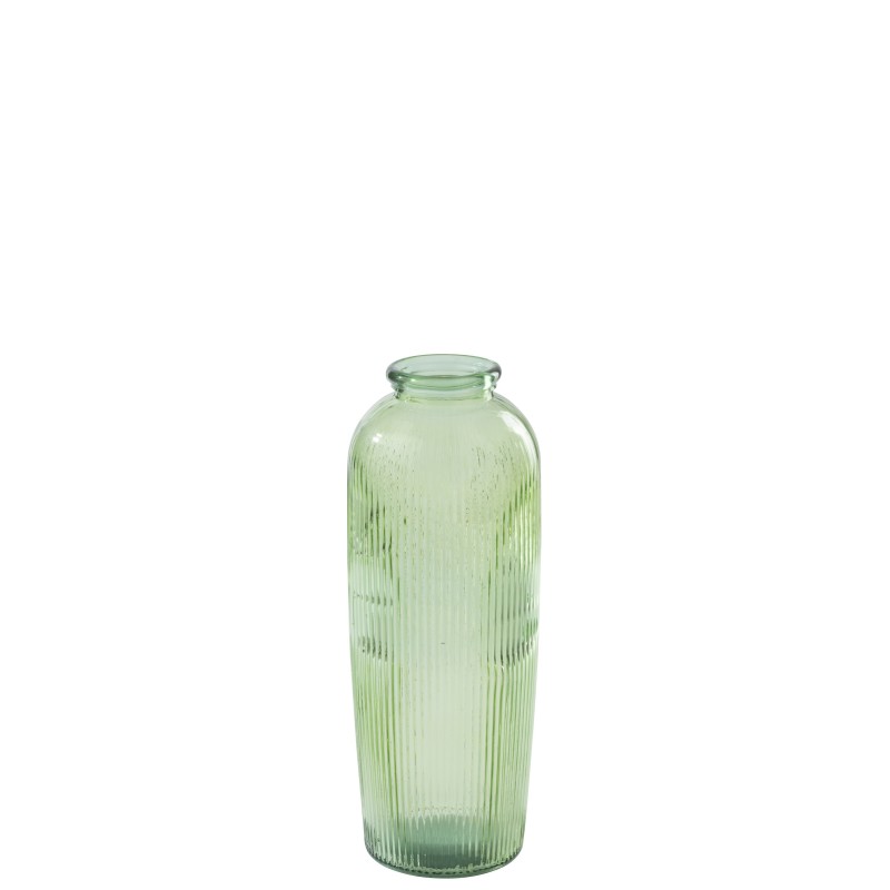 Vaso de vidro verde 27x27x72 cm Vaso de vidro verde 27x27x72 cm
