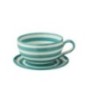 Tasse et sous-tasse en céramique bleu mer 13x13x7 cm Tasse et sous-tasse en céramique bleu mer 13x13x7 cm