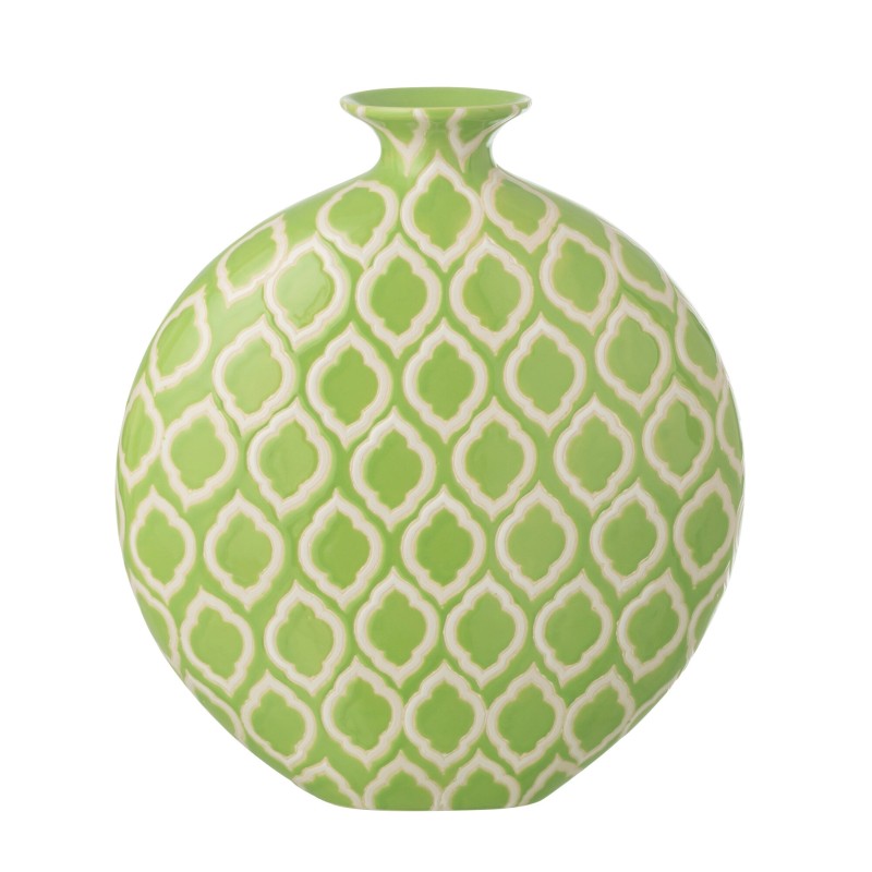 Vaso de porcelana verde 30x13x33 cm Vaso de porcelana verde 30x13x33 cm
