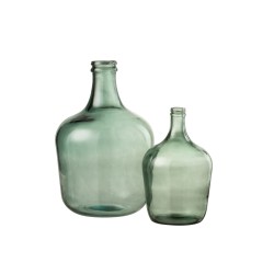 Vase dame jeanne en verre vert 27x27x42.5 cm