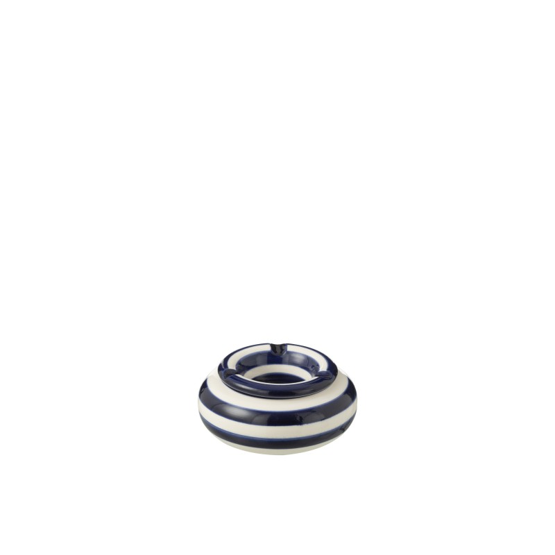 Cendrier en céramique bleu marine 11x11x5 cm