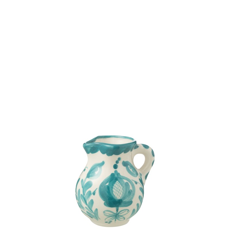 Pot à lait en céramique bleu clair 12x12x13 cm