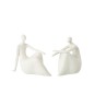 Set de 2 figurine femme assise en polyrésine blanc 25x10x22.5 cm Set de 2 figurine femme assise en polyrésine blanc 25x10x22.5 cm