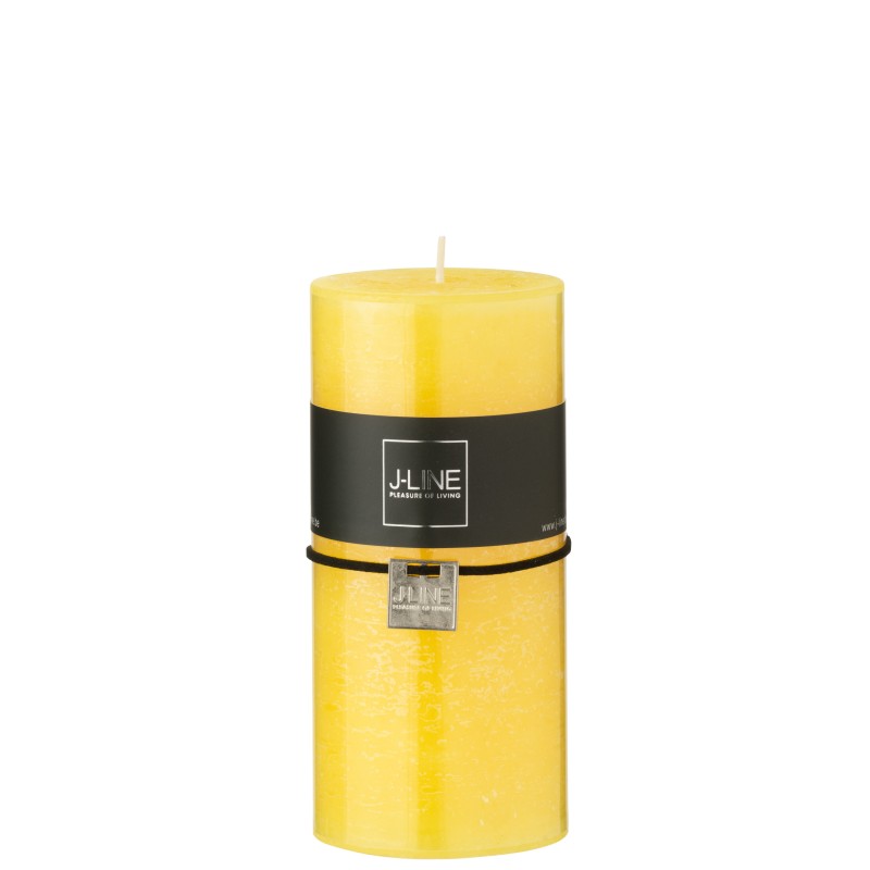 Bougie cylindrique 52h en paraffine jaune 7x7x15 cm
