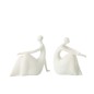Set de 2 figurine femme assise en polyrésine blanc 25x10x22.5 cm Set de 2 figurine femme assise en polyrésine blanc 25x10x22.5 cm