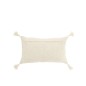 Cojín rectangular de algodón blanco y amarillo, 30 x 50 x 15 cm. Cojín rectangular de algodón blanco y amarillo, 30 x 50 x 15 cm.