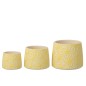 Cache-pot fleurs en ciment jaune 20x20x16.5 cm