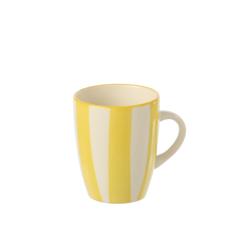 Tazza rigata in ceramica gialla 11,3x8,5x10,2 cm Tazza rigata in ceramica gialla 11,3x8,5x10,2 cm