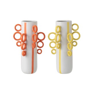 Vaso decorativo em cerâmica branca 65x37x57,5 cm