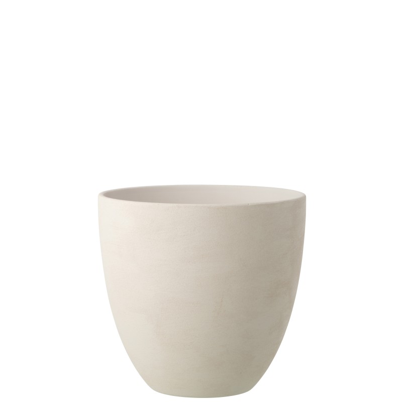 Cache-pot en céramique blanc 36x36x34 cm