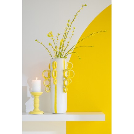 Maceta decorativa de cerámica blanca 65 x 37 x 57,5 cm