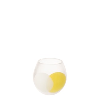 Portavelas esfera de cristal blanco 14,5 x 14,5 x 14 cm