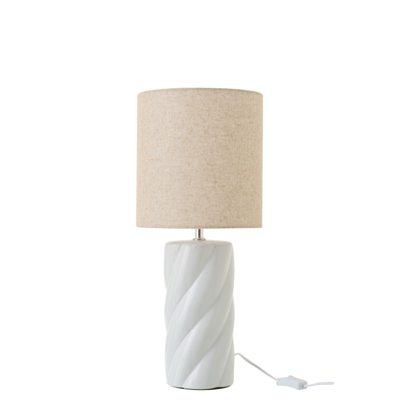 Lampada da tavolo in ceramica bianca 23x23x53 cm Lampada da tavolo in ceramica bianca 23x23x53 cm
