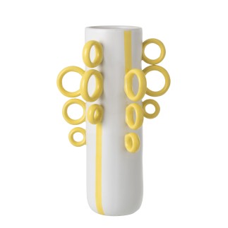 Maceta decorativa de cerámica blanca 65 x 37 x 57,5 cm