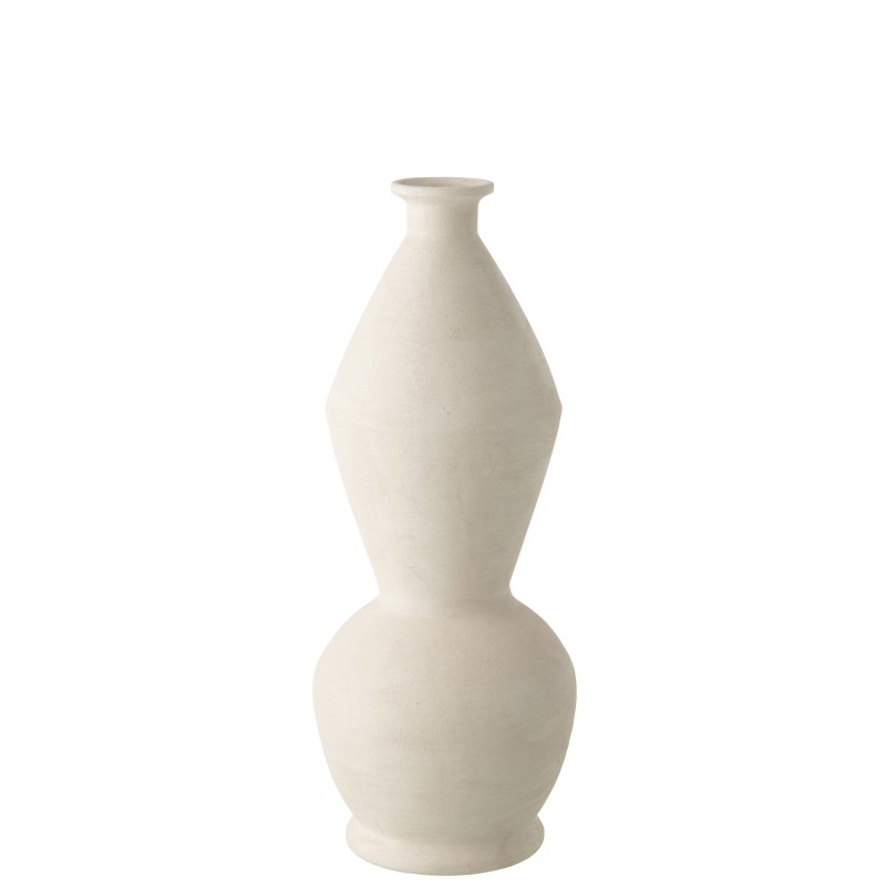 Jarrón de cerámica blanco 23 x 23 x 59 cm Jarrón de cerámica blanco 23 x 23 x 59 cm