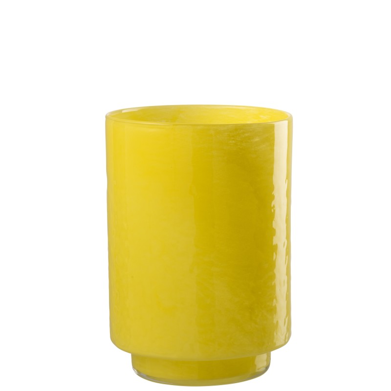 Vaso cilindrico in vetro giallo 20x20x27,5 cm Vaso cilindrico in vetro giallo 20x20x27,5 cm
