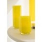 Vaso cilíndrico em vidro amarelo 20x20x27,5 cm