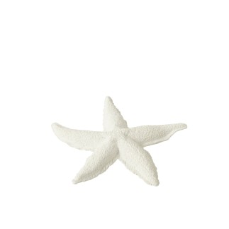 Étoile de mer en polyrésine blanc 20x20x3 cm