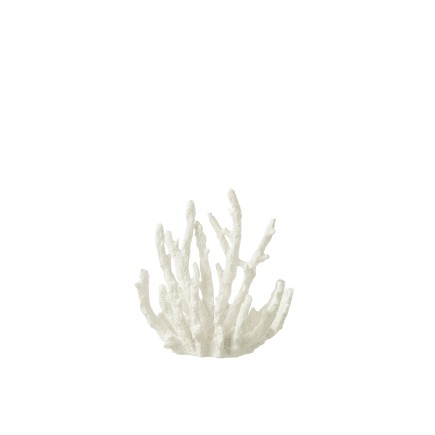 Corail en polyrésine blanc 15x9x16 cm