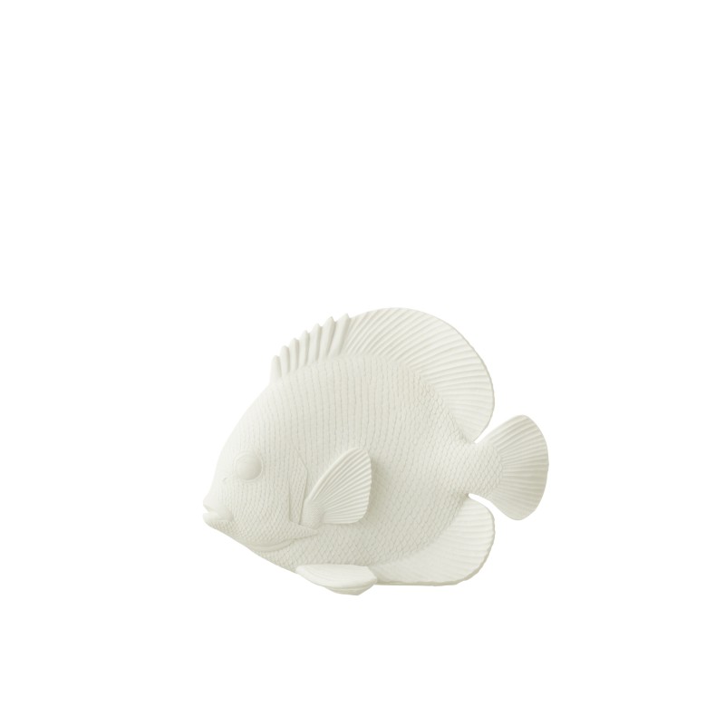 Poisson plat en polyrésine blanc 20x9.5x16 cm Poisson plat en polyrésine blanc 20x9.5x16 cm