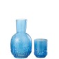 Carafe avec 1 verre bleu 11x11x21.5 cm Carafe avec 1 verre bleu 11x11x21.5 cm