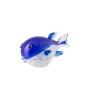 Presse-papier poisson en verre bleu 15.5x12.2x9.2 cm