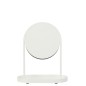 Miroir de table avec tablette en métal blanc 28x16x32 cm