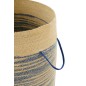 Panier avec couvercle en jonc de mer bleu et beige 51x51x60 cm Panier avec couvercle en jonc de mer bleu et beige 51x51x60 cm