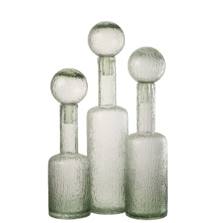 Botella decorativa de vidrio verde 12,5 x 12,5 x 56 cm