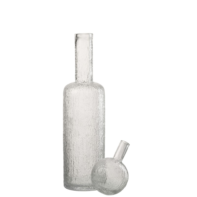 Bottiglia decorativa in vetro trasparente 12,5x12,5x56 cm Bottiglia decorativa in vetro trasparente 12,5x12,5x56 cm