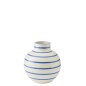 Vaso de cerâmica branco e azul 28x28x26 cm Vaso de cerâmica branco e azul 28x28x26 cm