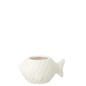 Macetero Pez de poliresina blanco 35,5 x 22 x 18,5 cm Macetero Pez de poliresina blanco 35,5 x 22 x 18,5 cm