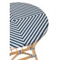 Table bistro en rotin blanc et bleu 70x70x75 cm