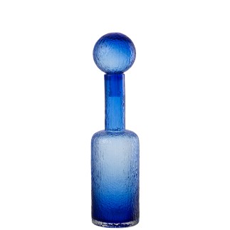 Garrafa decorativa em vidro azul 12,5 x 12,5 x 49,5 cm