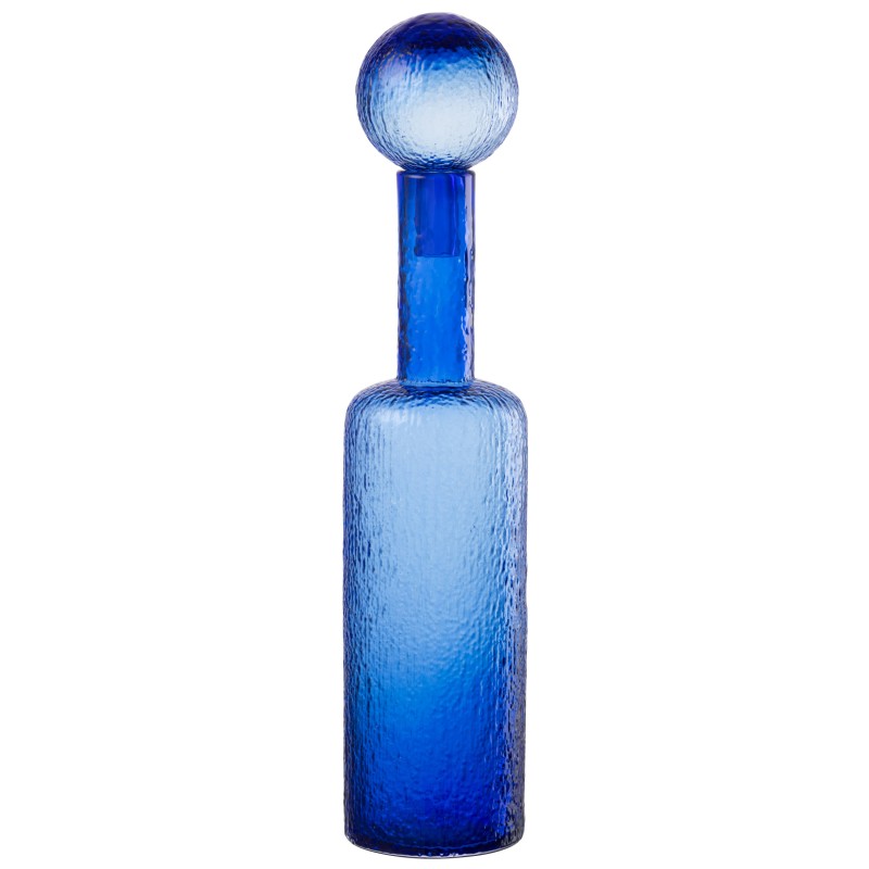 Garrafa decorativa em vidro azul 12,5 x 12,5 x 56 cm Garrafa decorativa em vidro azul 12,5 x 12,5 x 56 cm