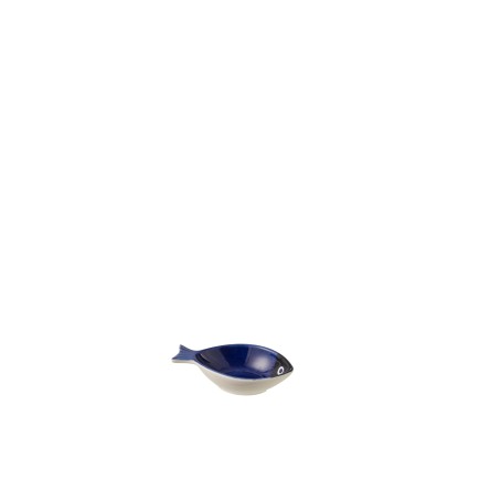 Bol forme de poisson en porcelaine bleu 12x10.5x3.5 cm