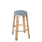 Tabouret bistro en rotin blanc et bleu 53x53x66 cm Tabouret bistro en rotin blanc et bleu 53x53x66 cm