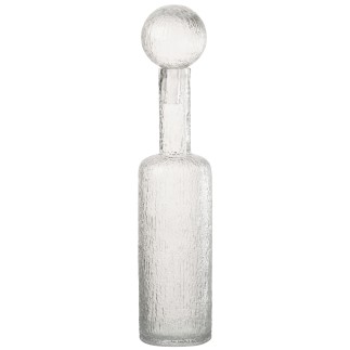 Botella decorativa de vidrio transparente 12,5 x 12,5 x 56 cm
