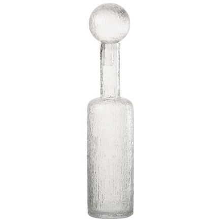 Botella decorativa de vidrio transparente 12,5 x 12,5 x 56 cm