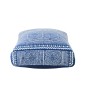 Pouf motifs mosaïque en coton bleu 80x80x20 cm Pouf motifs mosaïque en coton bleu 80x80x20 cm