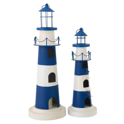 Lampada decorativa in metallo blu 27x27x84,3 cm