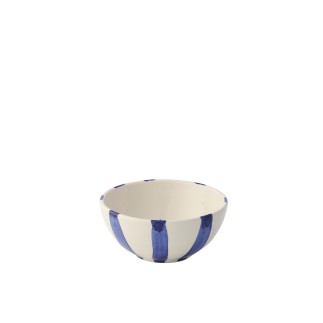 Taça decorada com peixe em cerâmica azul 14x14x6,5 cm