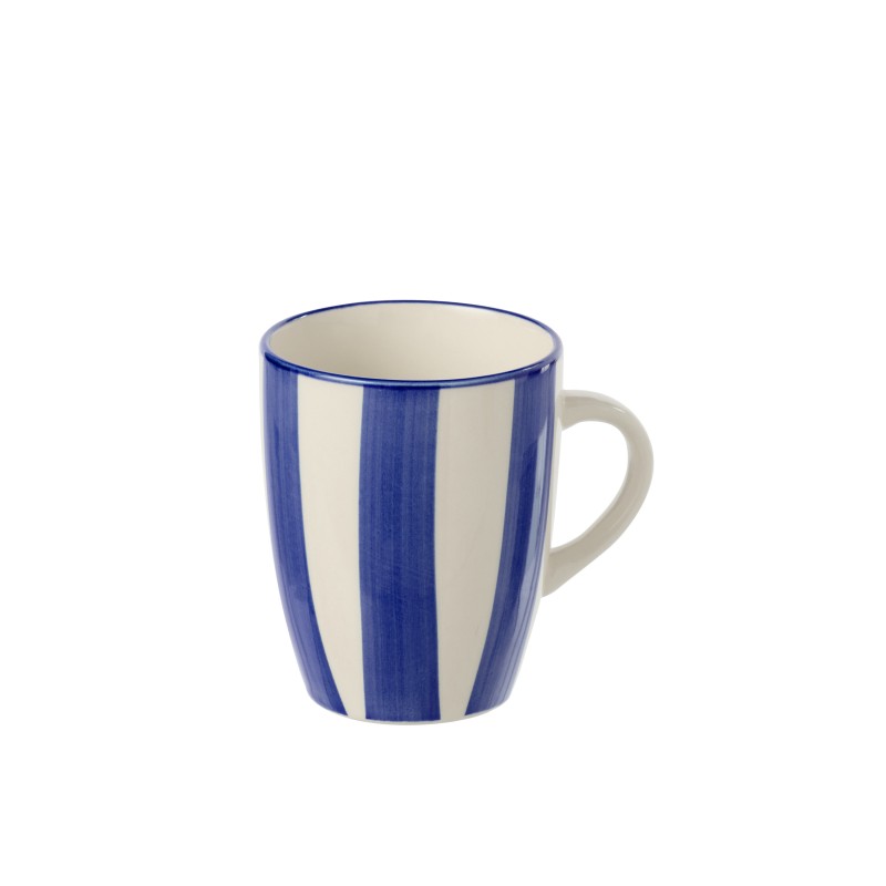 Mug en céramique blanc et bleu 11.3x8.5x10.2 cm Mug en céramique blanc et bleu 11.3x8.5x10.2 cm