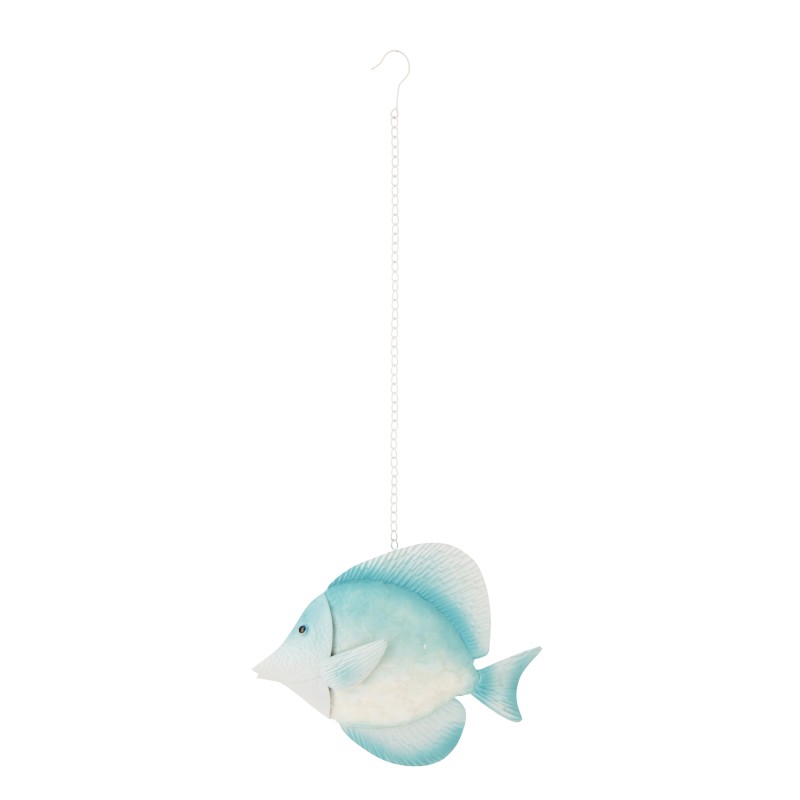 Poisson suspendu en métal bleu clair 38.7x7.6x95.2 cm Poisson suspendu en métal bleu clair 38.7x7.6x95.2 cm